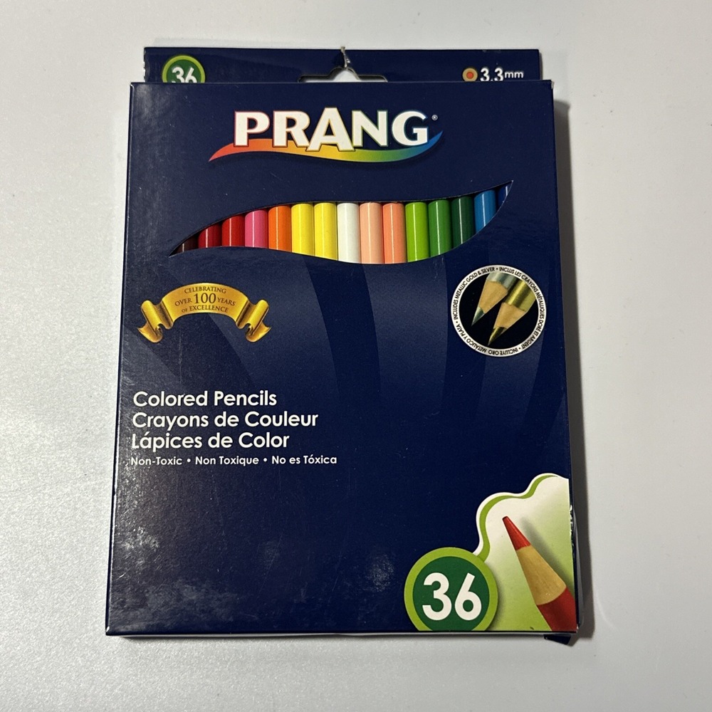 Prang Colored Pencils‎ – 36 Colors - NEW 3.3mm Includes Metallic Gold & Silver